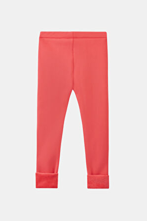 Nar Çiçeği Kız Çocuk İçi Peluş Kulaklı Tavşan Nakışlı Extra Kalın Kışlık Tayt