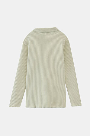 Açık Çağla Yeşil Çiçek Baskılı Kız Çocuk Kaşkorse Alt Üst Takım