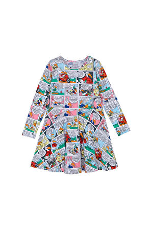Kız Çocuk Cartoon Network Desen Uzun Kol Elbise