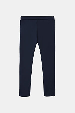 Koyu Lacivert Kız Çocuk İçi Peluş Extra Kalın Kışlık Tayt