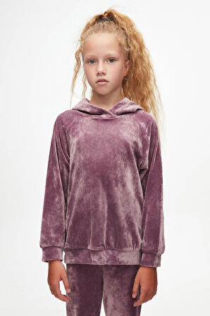 Gül Kurusu Kız Çocuk Kadife Alt Üst Takım