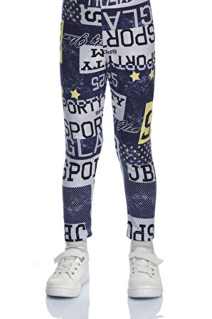 Sporty Glam Kız Çocuk Desenli Yazlık Tayt