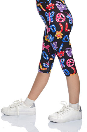 Jelly Balloon Kız Çocuk Desenli Diz Altı Tayt Kapri