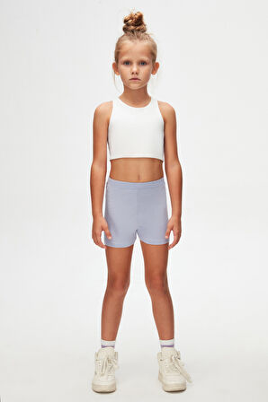 Açık Lila Basic Kız Çocuk Dans Şort