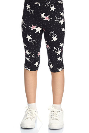 Crayon Stars Kız Çocuk Desenli Diz Altı Tayt Kapri