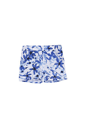 Painterly Floral Kız Çocuk Desenli Cepli Şort