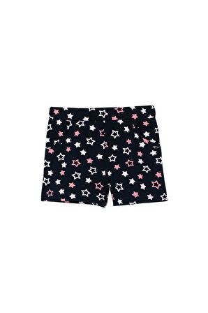 Kız Çocuk Lovely Stars Desenli Cepli Şort