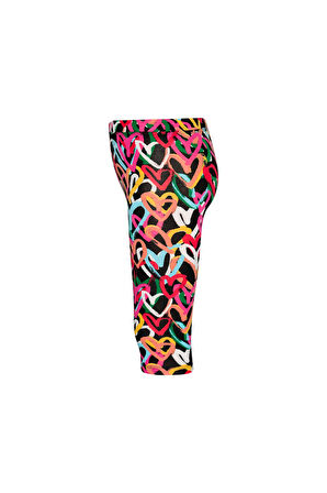 Graffiti Hearts  Kız Çocuk Baskılı Diz Altı Tayt Kapri