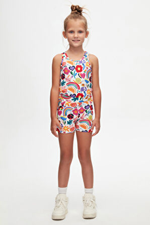 Little Friends Kız Çocuk Desenli Cepli Şort