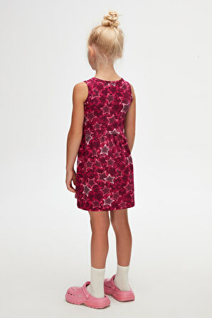 Pointing Stars Kız Çocuk Desen Kolsuz Elbise