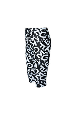 Aplhabet Kız Çocuk Desenli Diz Altı Tayt Kapri