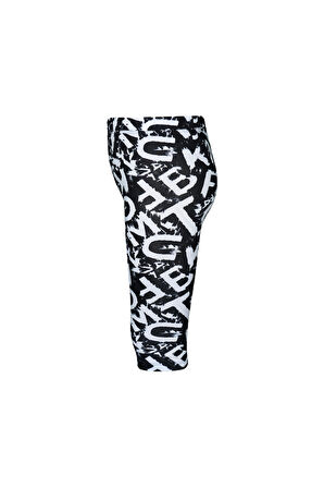 Aplhabet Kız Çocuk Desenli Diz Altı Tayt Kapri