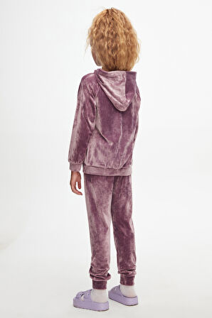 Gül Kurusu Kız Çocuk Kadife Alt Üst Takım