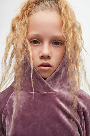 Gül Kurusu Kız Çocuk Kadife Alt Üst Takım