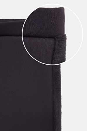 Antrasit Kız Çocuk İçi Peluş Yan Panel Tüylü Extra Kalın Kışlık Tayt