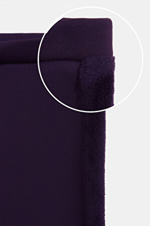 Mor Kız Çocuk İçi Peluş Yan Panel Tüylü Extra Kalın Kışlık Tayt