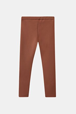 Kahverengi Kız Çocuk İçi Peluş Extra Kalın Kışlık Tayt