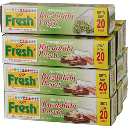 Fresh Buzdolabı Poşeti Orta Boy 10 Kutu