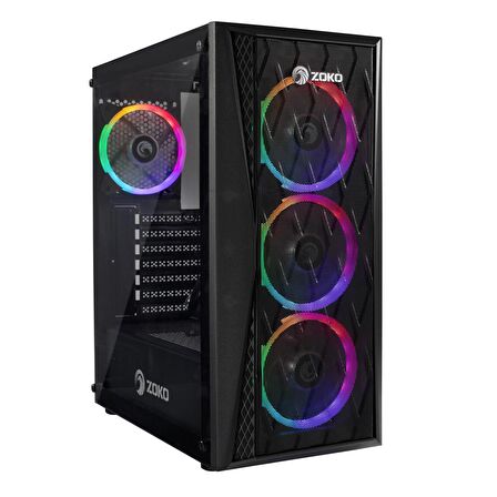 Zoko Melody 4 Fanlı Siyah ATX Oyuncu Bilgisayar Kasası