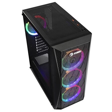 Zoko Melody 4 Fanlı Siyah ATX Oyuncu Bilgisayar Kasası