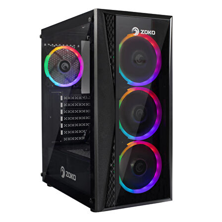 Zoko Melody X 4 Fanlı Siyah ATX Oyuncu Bilgisayar Kasası