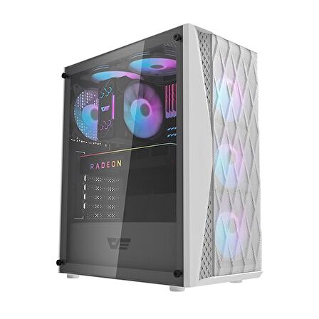 Zoko Melody White 4x12cm Autoring Rainbow Fanlı Temperli Cam Mesh Panel Bilgisayar Kasası