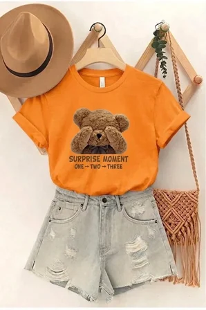 Unisex SURPRISE MOMENT Baskılı Tasarım Tshirt