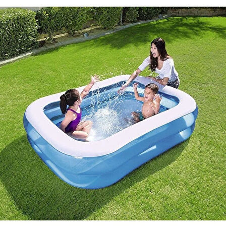 Şişme Aile Havuzu 200x146x48 cm | 452 Litre Su Kapasiteli | UV Dayanıklı Kalın PVC | Çocuklar ve Yet