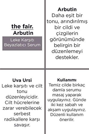 the fair. Leke Karşıtı Cilt Serumu ve  Keratin Kırılma Karşıtı Vegan Saç ve Cilt Bakım Seti