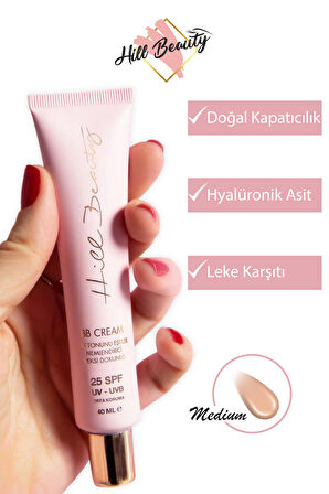 Hyaluronik Asit Etkili Leke Karşıtı Aydınlatıcı BB Krem Medium 25+SPF 40ML