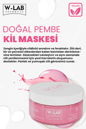 W-Lab Cosmetics Arındırıcı Antioksidan Pembe Kil Maskesi 250 ML