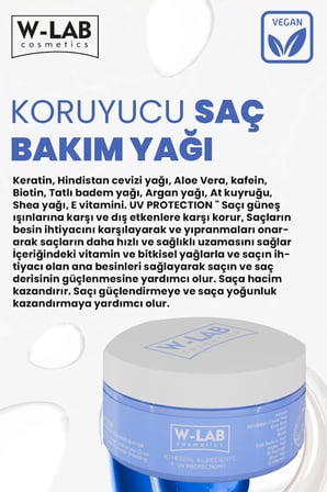 W-Lab Cosmetics 10 Bileşenli Besleyici Koruyucu Saç Bakım Yağı 250 ML