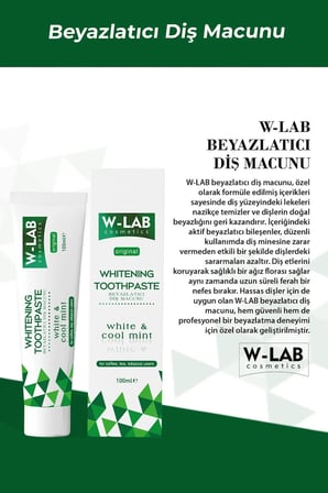 W-Lab Cosmetics Beyazlatıcı Diş Macunu 100 ML