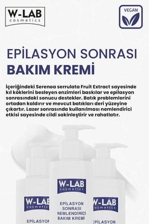 W-Lab Cosmetics Epilasyon Sonrası Nemlendirici Bakım Kremi 200 ML