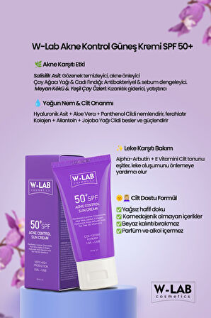 W-Lab Kozmetik Akne Kontrol Güneş Kremi 50 Ml