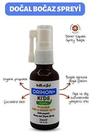 Orihon+ Kids Organik Propolisli Doğal Boğaz Spreyi 30ml (Çocuklar İçin)