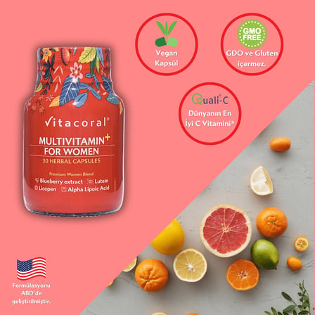 Multivitamin For Women 30'lu Bitkisel Kapsül - Vitaminler Ve Mineraller Içeren Besin Takviyesi