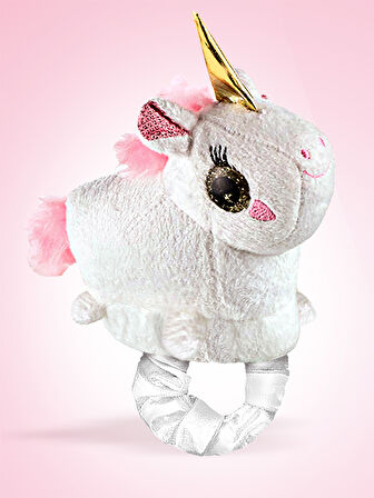 Kız Çocuk Peluş Gri Unicorn Bileklik