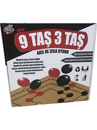 Saki Toys Ritoys Ahşap 9 Taş 3 Taş