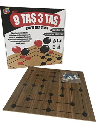 Saki Toys Ritoys Ahşap 9 Taş 3 Taş