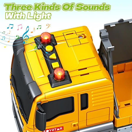 1:12 Sürtmeli Sesli Işıklı 360 Derece Dönebilen Taşıyıcı Oyuncak Ekskavatör