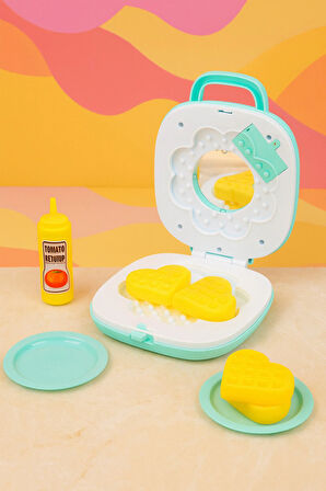 Pilli Işıklı Sesli Oyuncak Waffle Makinesi 