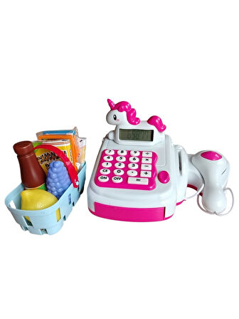 Pilli Işıklı Sesli Unicorn Oyuncak Yazar Kasa