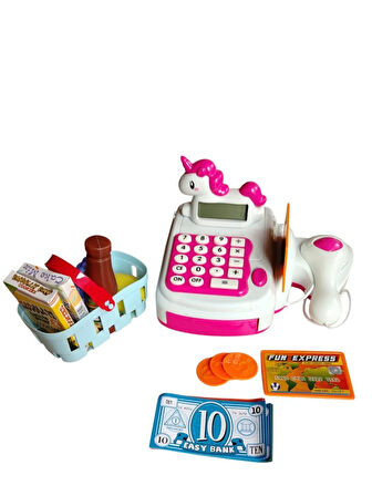 Pilli Işıklı Sesli Unicorn Oyuncak Yazar Kasa