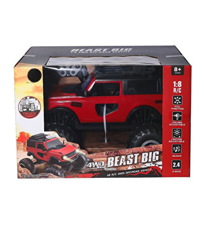 1:8 Ölçek Işıklı Sesli Şarjlı 4x4 Oyuncak Canavar Off-Road Aracı 