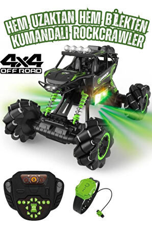 Işıklı Sesli Müzikli Şarjlı Bilek Kumandalı Drift Atan 4x4 Canavar Oyuncak Off-Road Aracı 