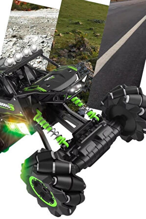 Işıklı Sesli Müzikli Şarjlı Bilek Kumandalı Drift Atan 4x4 Canavar Oyuncak Off-Road Aracı 
