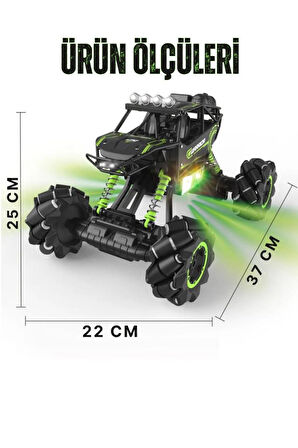Işıklı Sesli Müzikli Şarjlı Bilek Kumandalı Drift Atan 4x4 Canavar Oyuncak Off-Road Aracı 