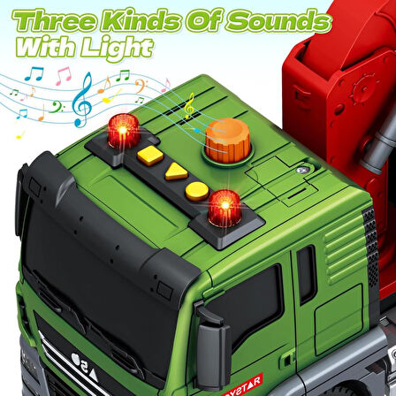 1:12 Sürtmeli Sesli Işıklı Fonksiyonel Oyuncak Kütük Taşıyıcı Kamyon 