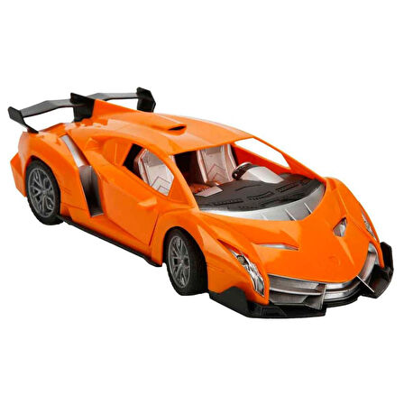 1:18 Ölçek USB Şarjlı Işıklı Fonksiyonel Turuncu Lambo Oyuncak Araç 